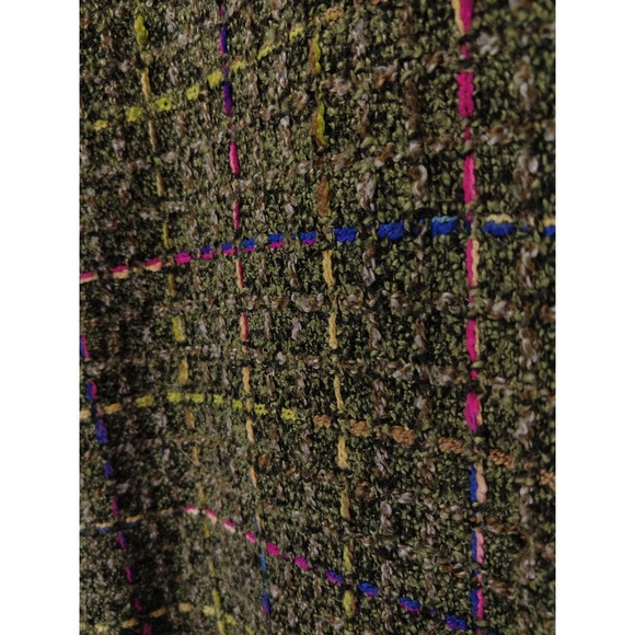 Uniform By John Paul Richard Green Tweed Acrylic Button Blazer Size 12 - Picture 7 of 9